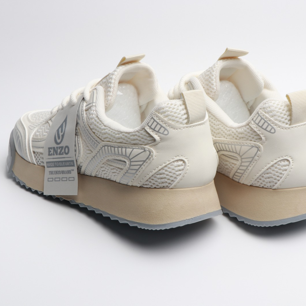 Enzo Cream Sneakers By Enzo For Modern Designer Street Style