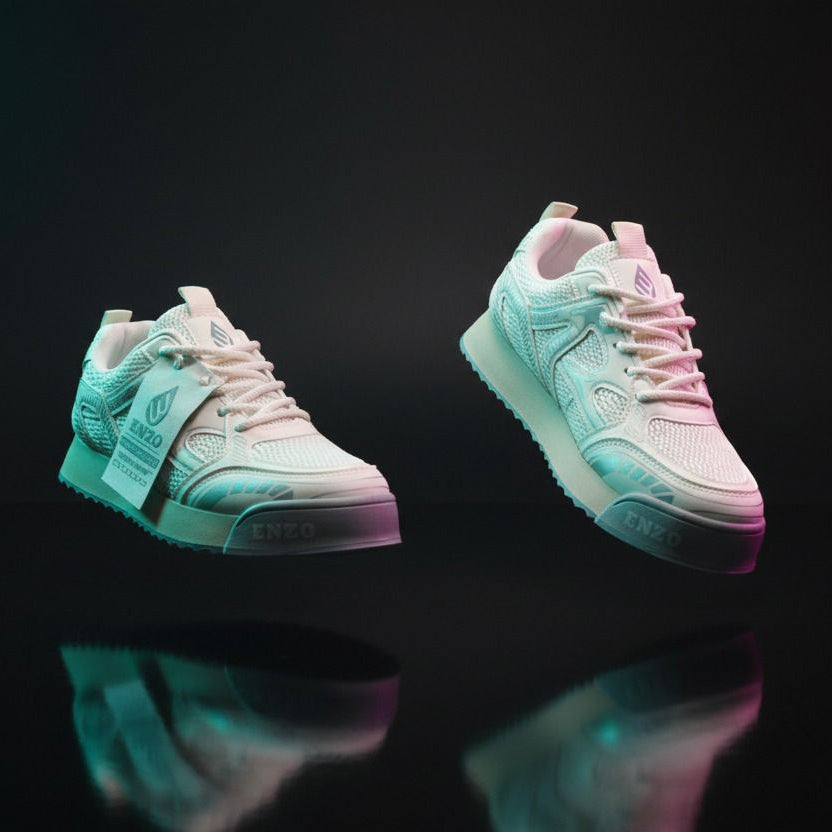 Cream Sneakers By Enzo For Modern Designer Street Style